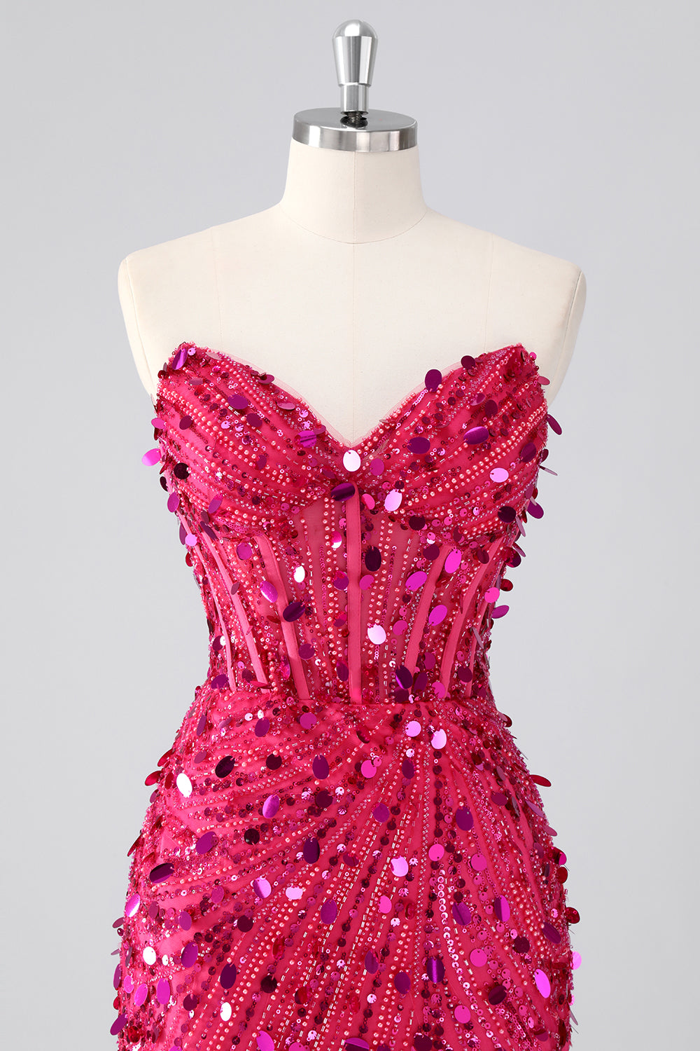 Bustier scintillant bustier serré à paillettes corset robe de bal avec perles