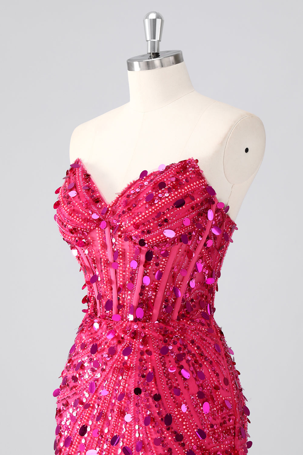 Bustier scintillant bustier serré à paillettes corset robe de bal avec perles