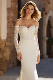 Ivoire Sirène Sweetheart Neck Appliqued Sweep Train Robe de mariée