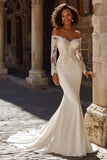 Sirène Ivoire Sweetheart Neck Appliqued Sweep Train Robe de mariée