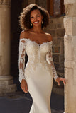 Sirène Ivoire Sweetheart Neck Appliqued Sweep Train Robe de mariée