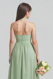 Robe de demoiselle d’honneur junior en mousseline de soie vert sauge