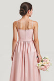 Simple Blush Une Ligne Satin Spaghetti Bretelles Longue Robe de demoiselle d’honneur Junior