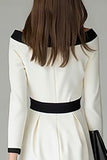 Noir Blanc Off the Shouder Robe de travail midi