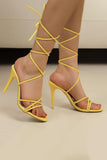 Sandales à talons aiguilles à lanières Golden Gladiator à bout ouvert
