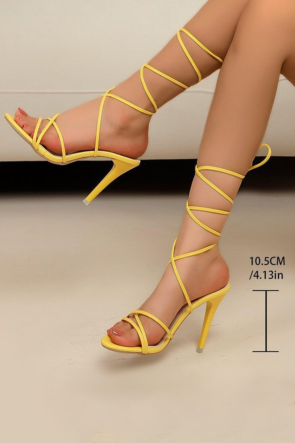 Sandales à talons aiguilles à lanières Golden Gladiator à bout ouvert