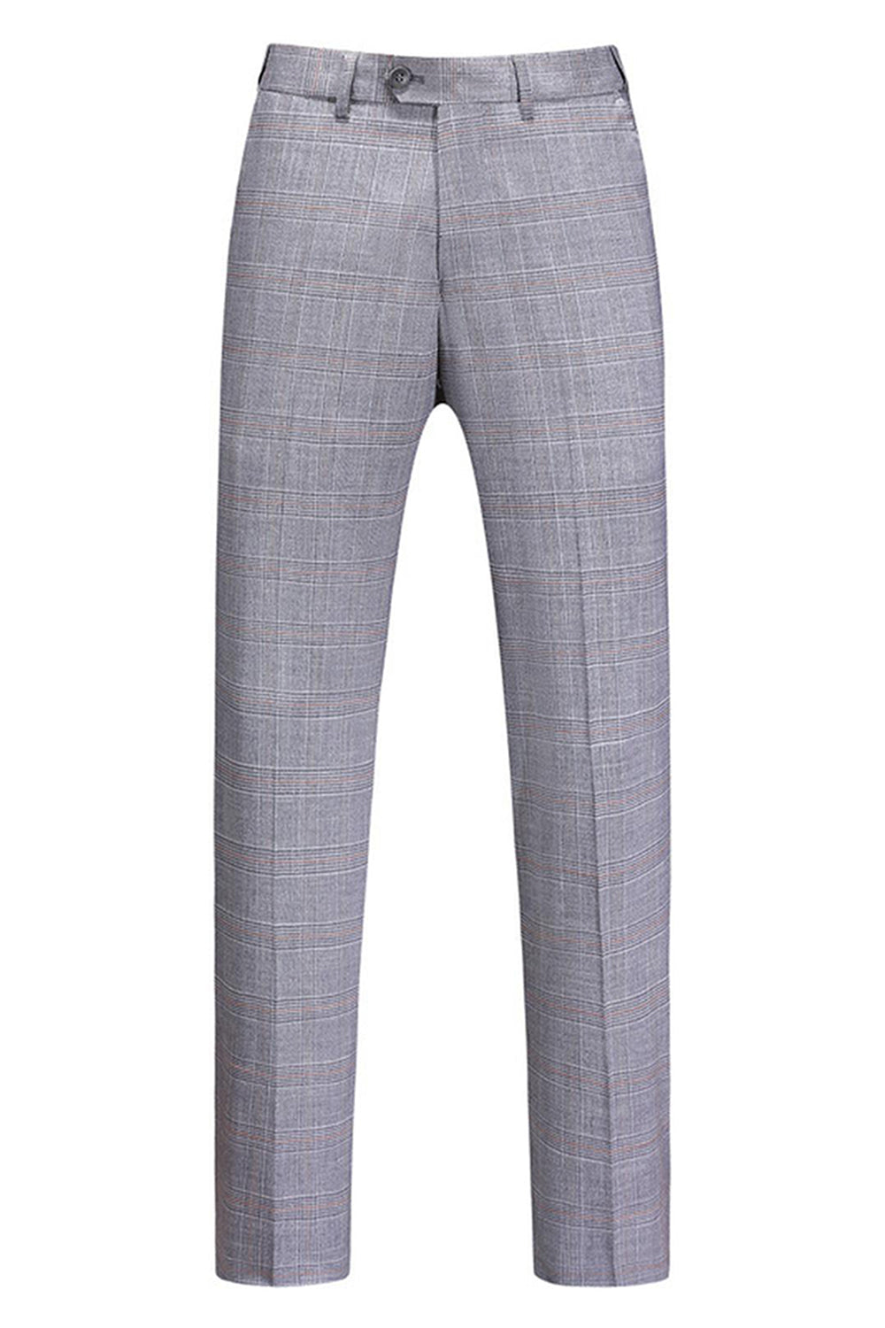 Plaid gris revers cranté 3 pièces Costumes formels pour hommes