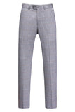 Plaid gris revers cranté 3 pièces Costumes formels pour hommes