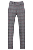 Hommes Gris Plaid Peak Lapel 3 Pièces Costumes de bal