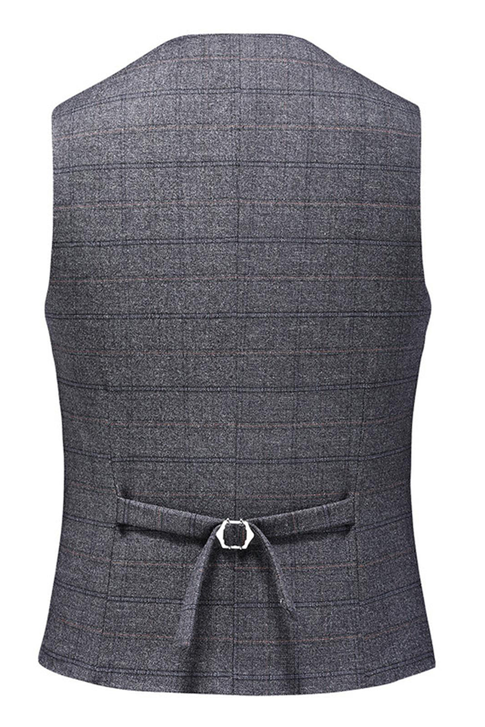 Hommes Bleu foncé à carreaux crantés revers 3 pièces Costumes de bal