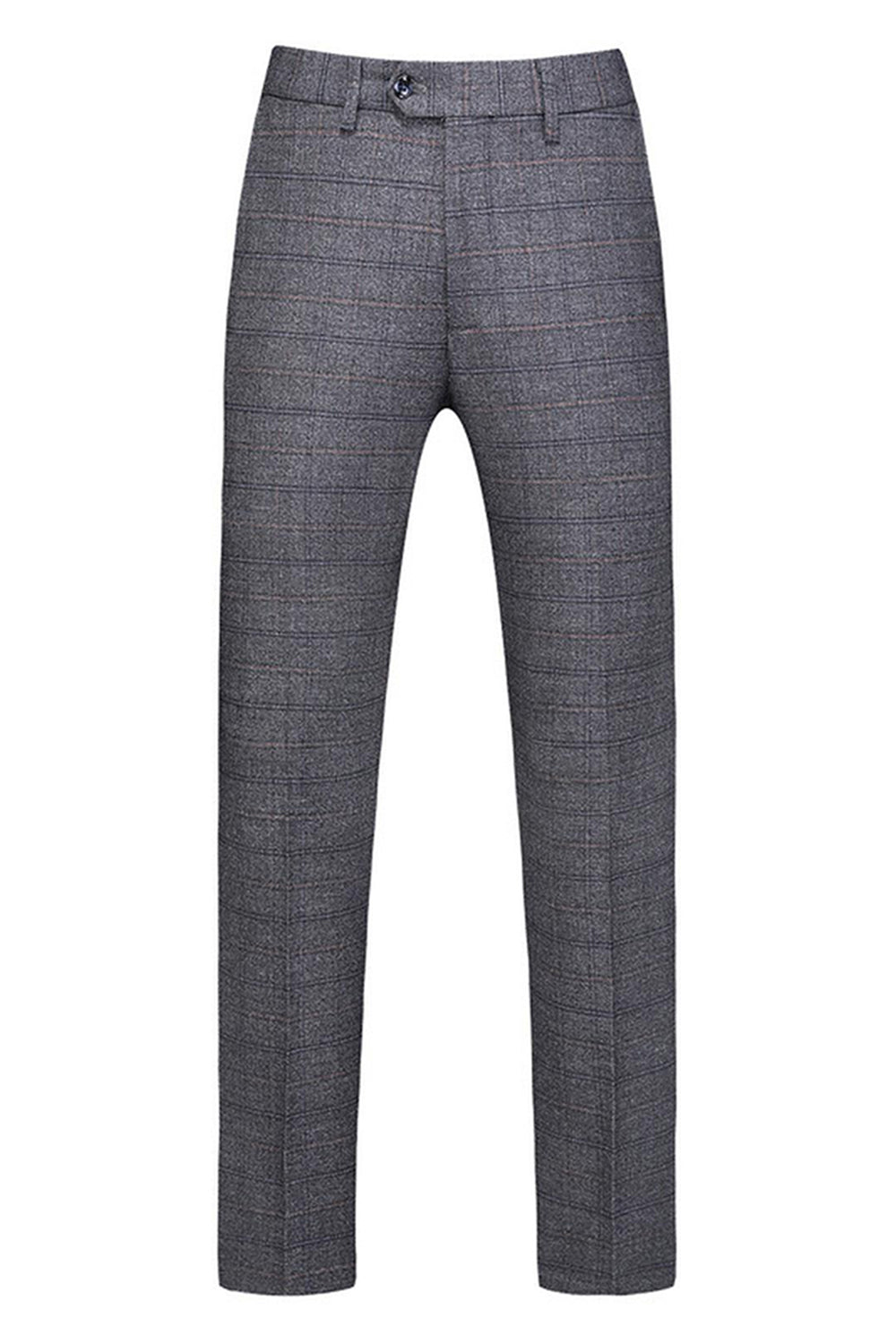 Hommes Bleu foncé à carreaux crantés revers 3 pièces Costumes de bal