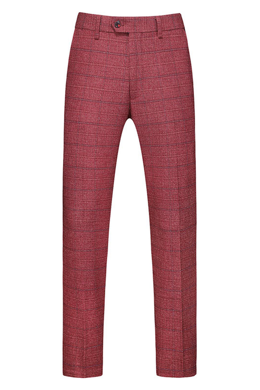 Hommes Bleu foncé à carreaux crantés revers 3 pièces Costumes de bal