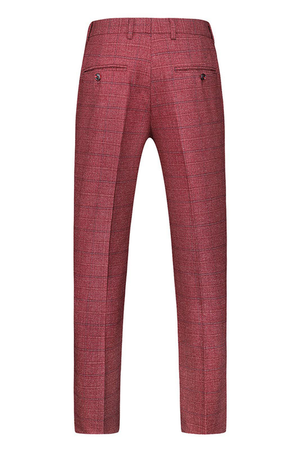 Hommes Bleu foncé à carreaux crantés revers 3 pièces Costumes de bal