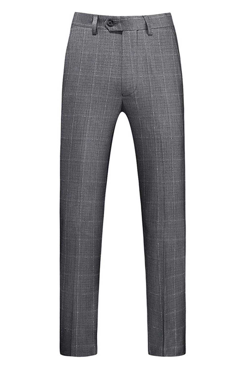 Gris à carreaux à pointe revers 3 pièces pour hommes Costumes formels