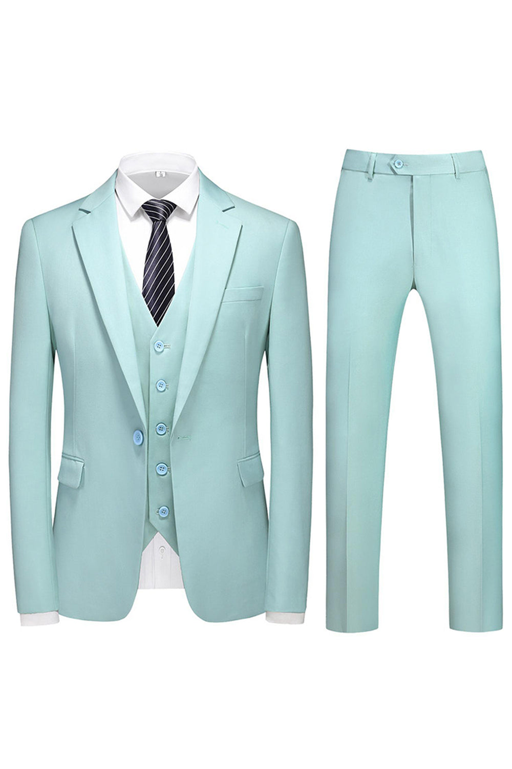 Hommes Violet Simple Boutonnage Cranté Revers 3 Pièces Costumes de Bal