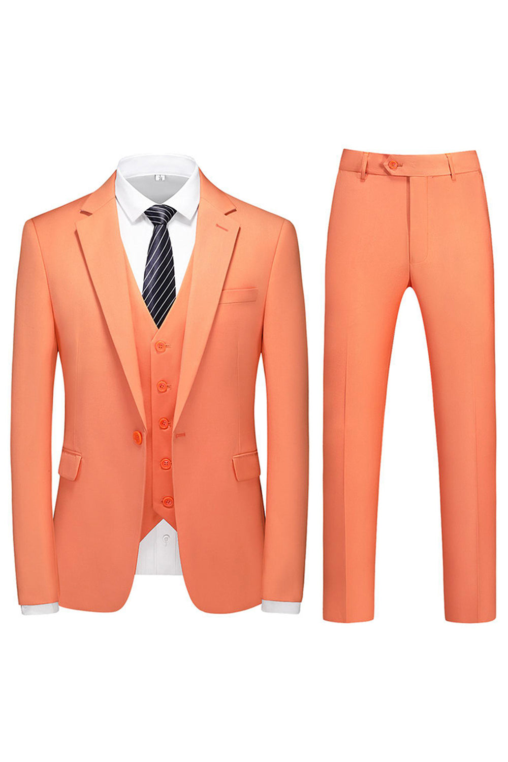 Hommes Violet Simple Boutonnage Cranté Revers 3 Pièces Costumes de Bal