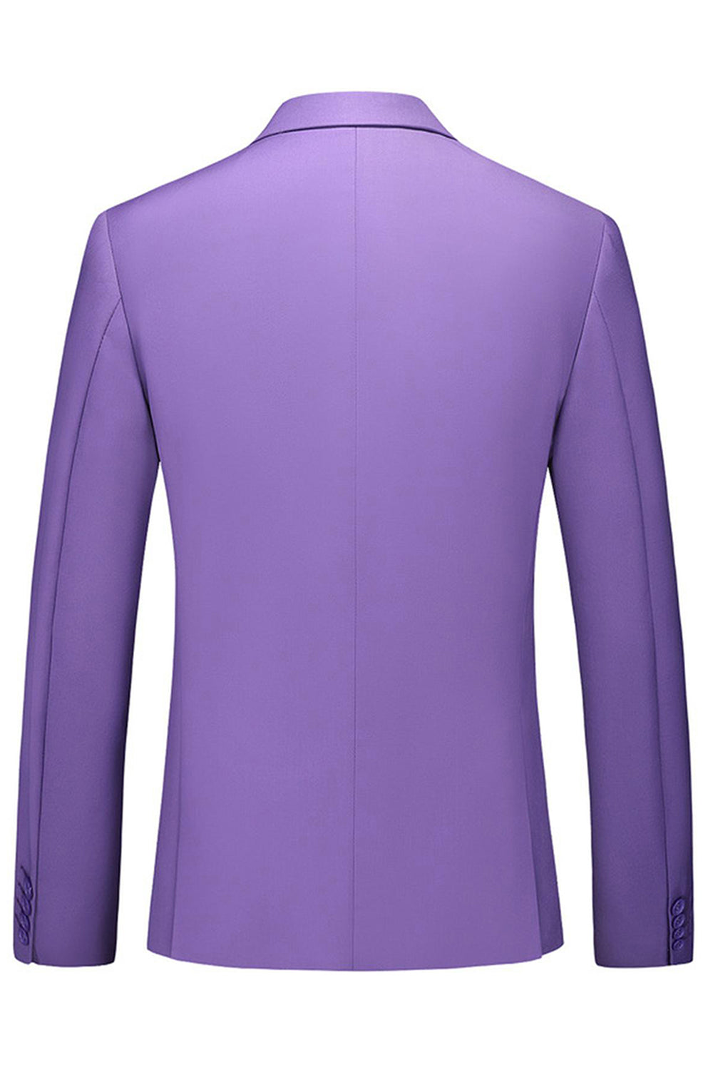Hommes Violet Simple Boutonnage Cranté Revers 3 Pièces Costumes de Bal