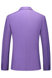Hommes Violet Simple Boutonnage Cranté Revers 3 Pièces Costumes de Bal