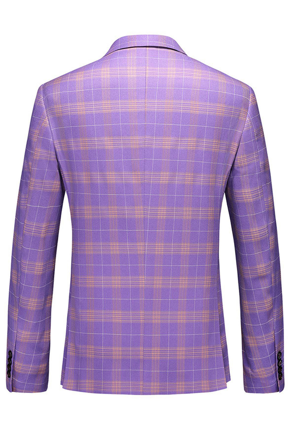 Hommes Violet Rayé Cranté Revers 3 Pièces Costumes de Bal