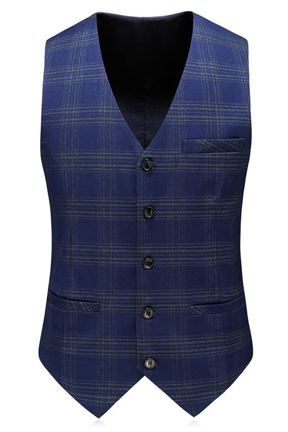 Hommes Bleu Rayé Pointu Revers 3 Pièces Costumes de Bal