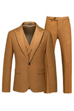 Caramel Peaked Lavers 3 Pièces Costumes de bal pour hommes