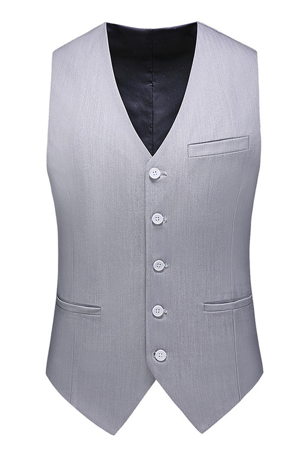 Gris clair 3 pièces à revers crantés Costumes formels pour hommes