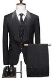 Blanc 3 pièces châle revers costumes de mariage pour hommes