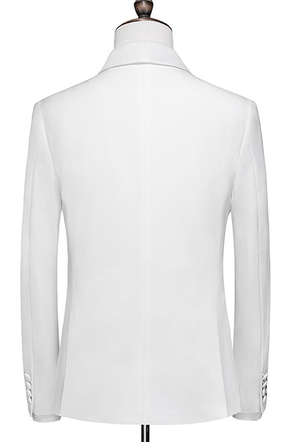Blanc 3 pièces châle revers costumes de mariage pour hommes