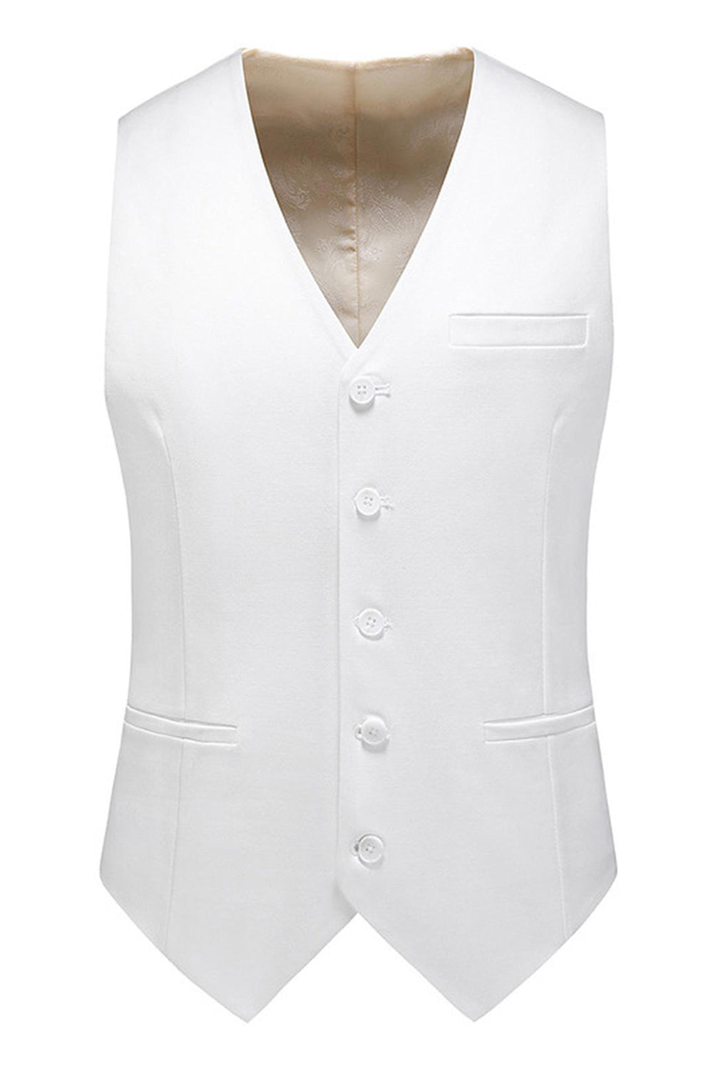 Blanc 3 pièces châle revers costumes de mariage pour hommes