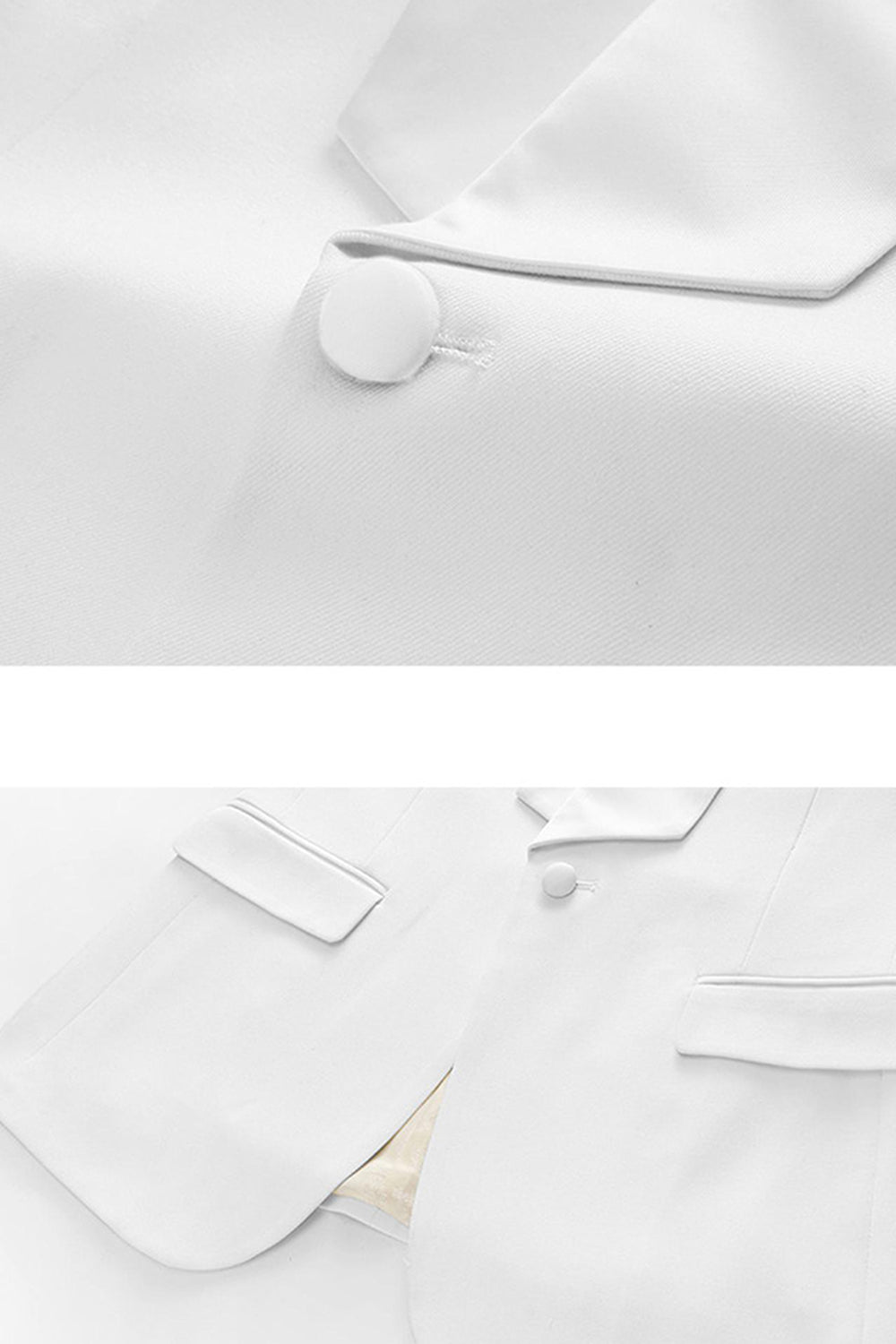 Blanc 3 pièces châle revers costumes de mariage pour hommes