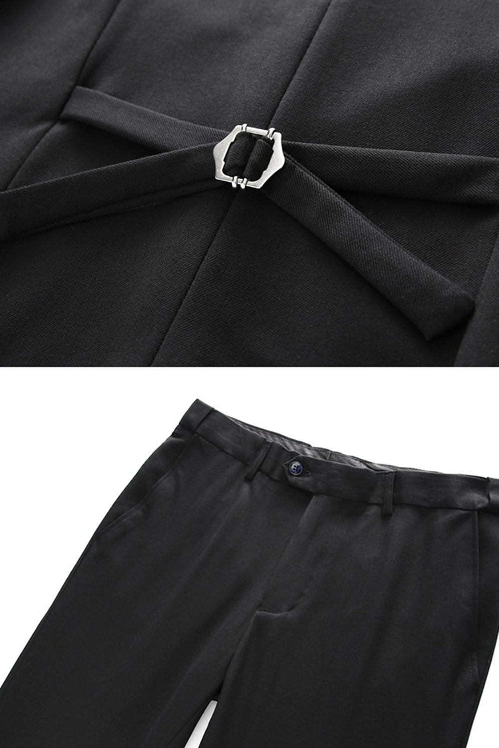 Revers à visière noire 3 pièces Satin Costumes de bal pour hommes