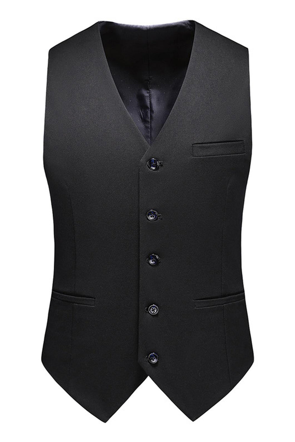 Revers à visière noire 3 pièces Satin Costumes de bal pour hommes