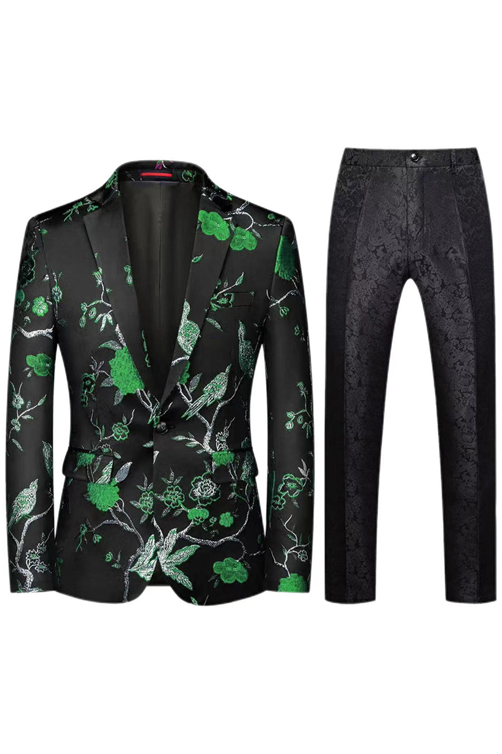 Revers cranté simple boutonnage jacquard 2 pièces violet costumes de bal pour hommes