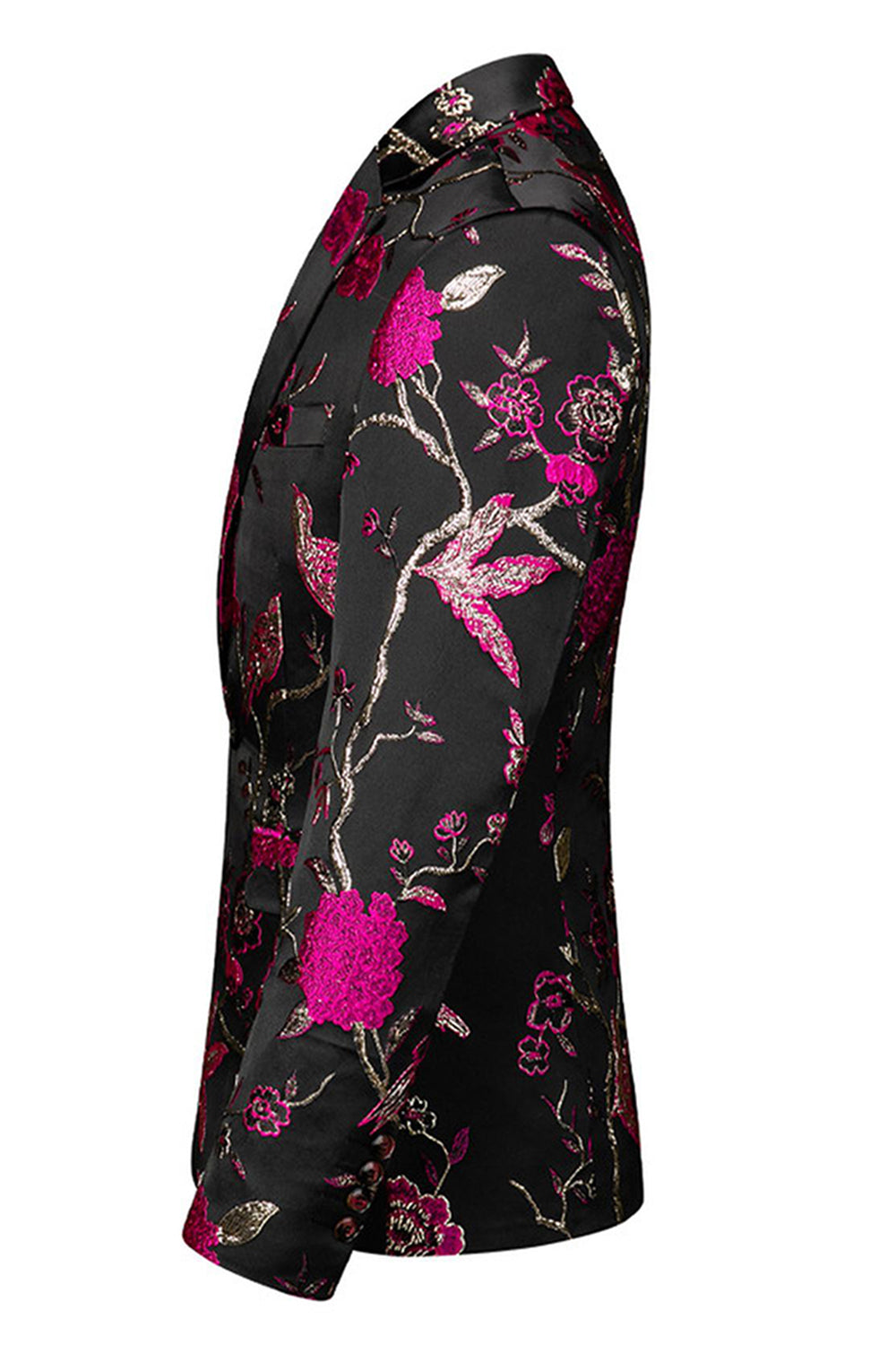 Revers cranté simple boutonnage jacquard 2 pièces violet costumes de bal pour hommes