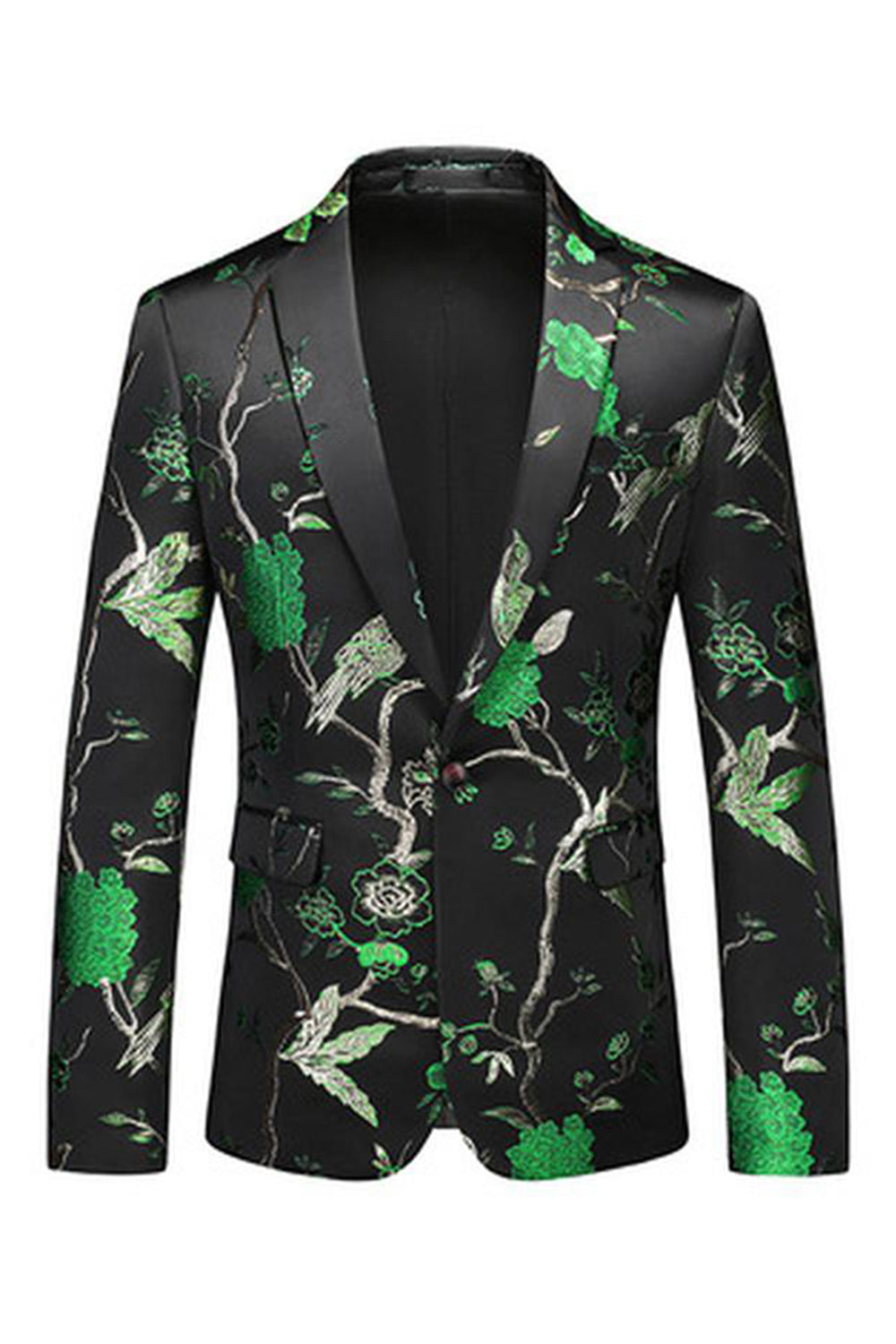 Bleu revers cranté 3 pièces Jacquard Costumes de bal pour hommes