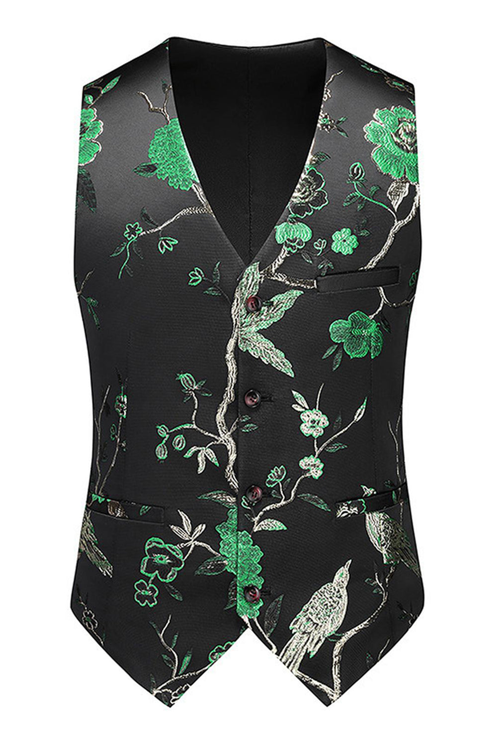 Bleu revers cranté 3 pièces Jacquard Costumes de bal pour hommes