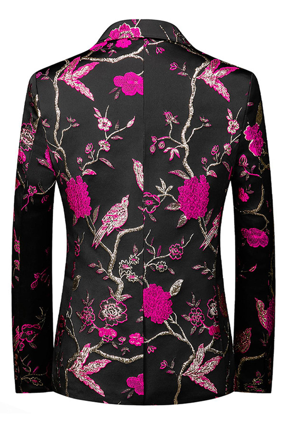 Bleu revers cranté 3 pièces Jacquard Costumes de bal pour hommes