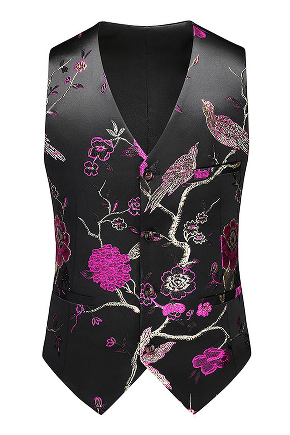 Bleu revers cranté 3 pièces Jacquard Costumes de bal pour hommes