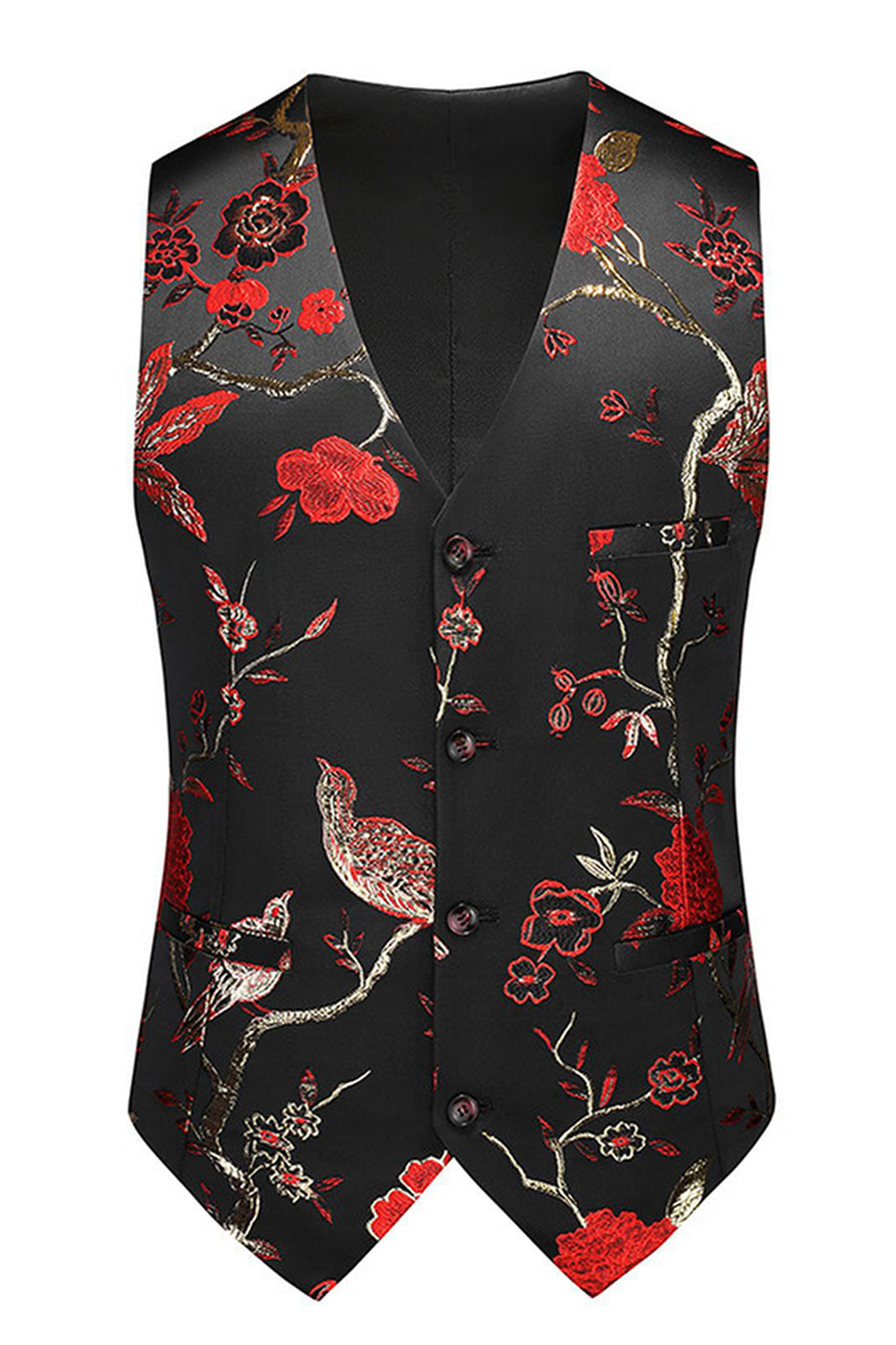 Bleu revers cranté 3 pièces Jacquard Costumes de bal pour hommes