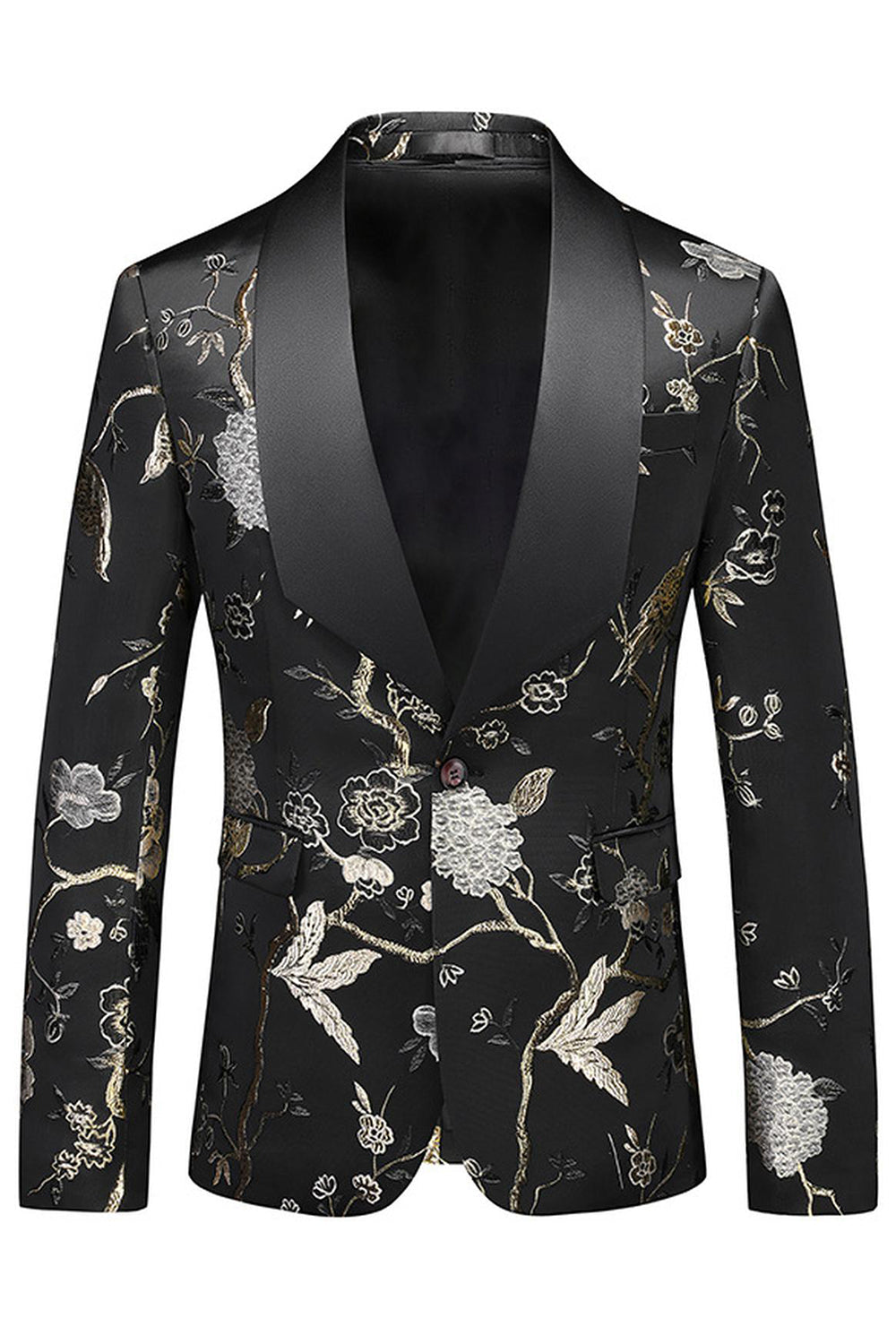 Châle violet revers Jacquard 3 pièces costumes de bal pour hommes