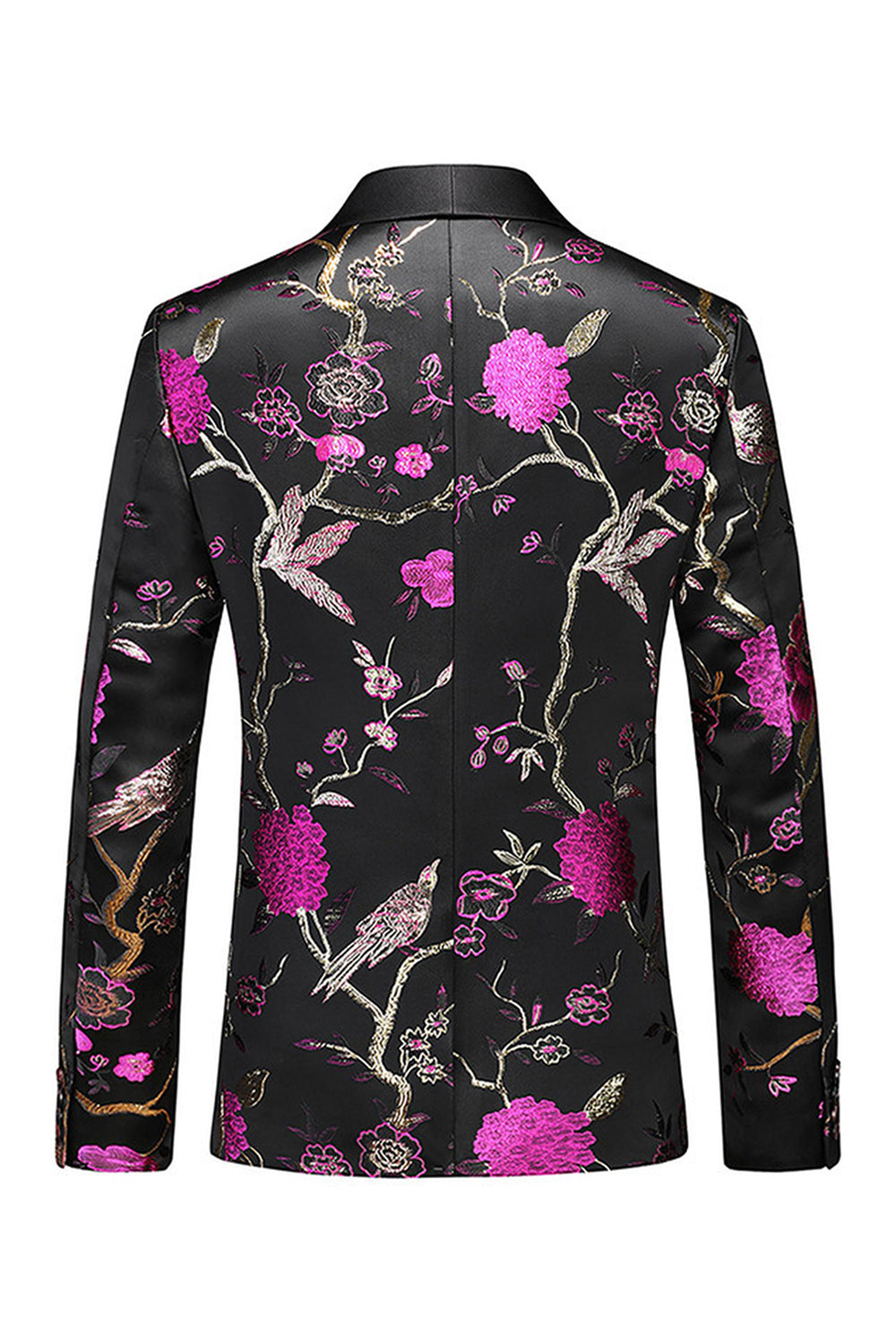 Châle violet revers Jacquard 3 pièces costumes de bal pour hommes