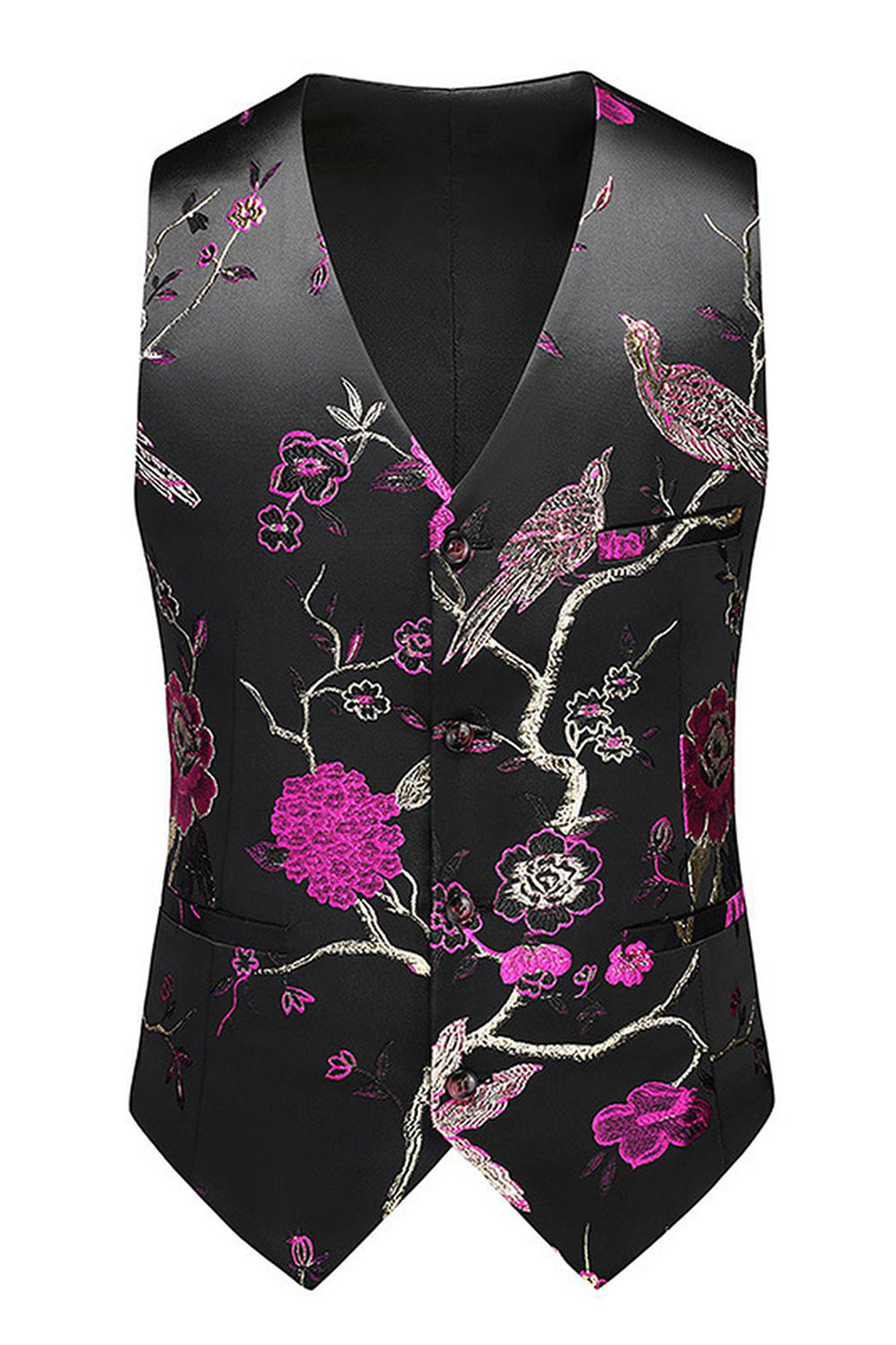 Châle violet revers Jacquard 3 pièces costumes de bal pour hommes