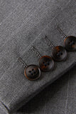 Gris 2 pièces à revers en pointe à simple boutonnage costumes de bal pour hommes