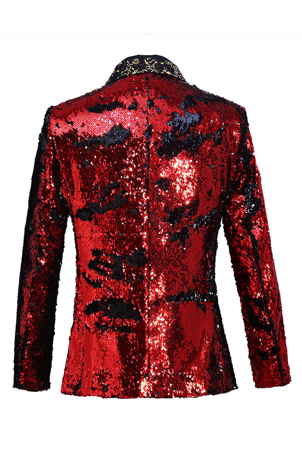 Châle scintillant revers violet et bleu Blazer de bal pour homme à paillettes