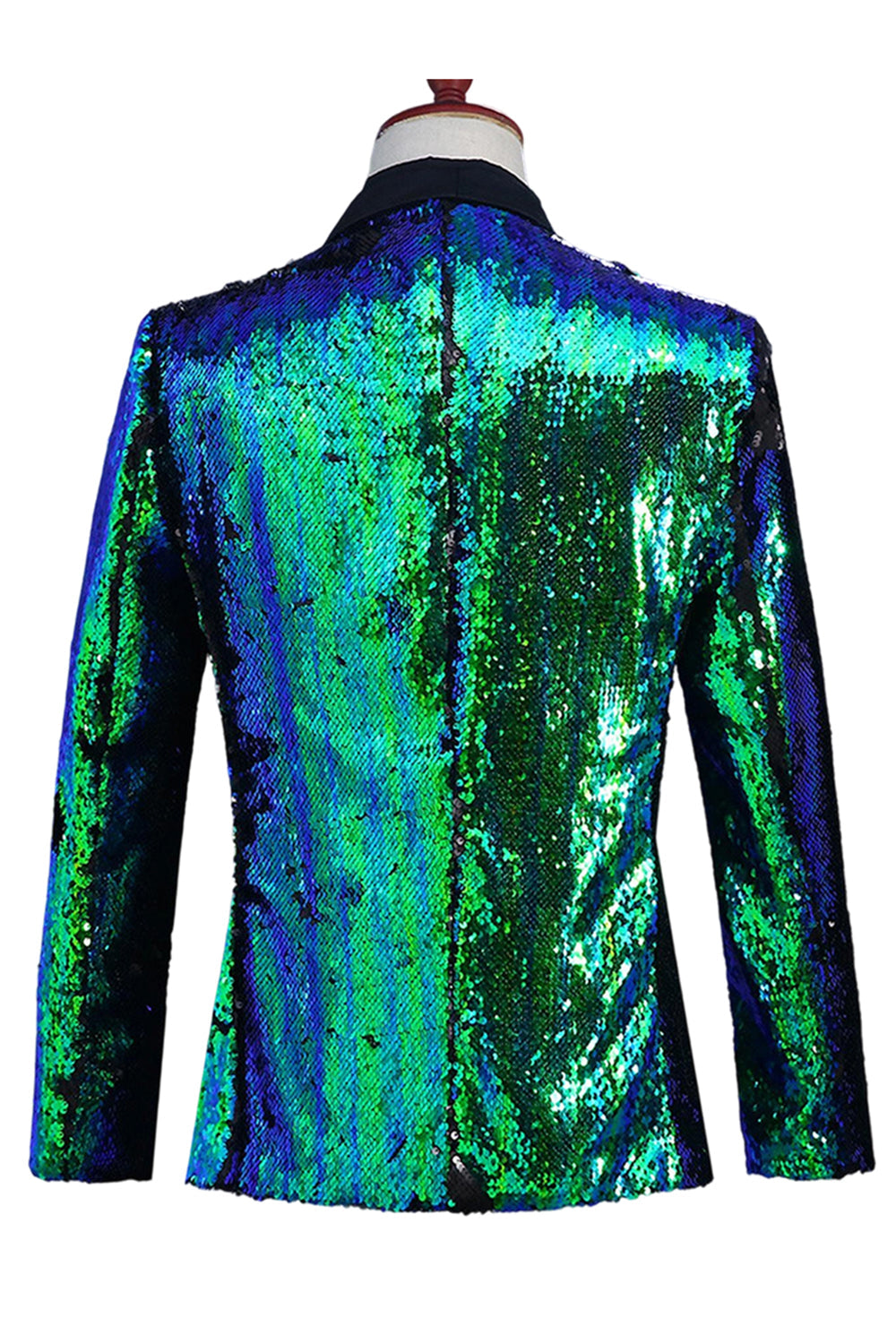 Blazer de bal pour homme à revers châle argenté et doré scintillant à paillettes