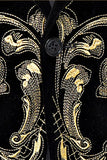 Costumes de bal 2 pièces en jacquard doré à revers crantés pour hommes