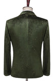 Glitter Green Taillette crantée 2 pièces Costume de bal pour hommes