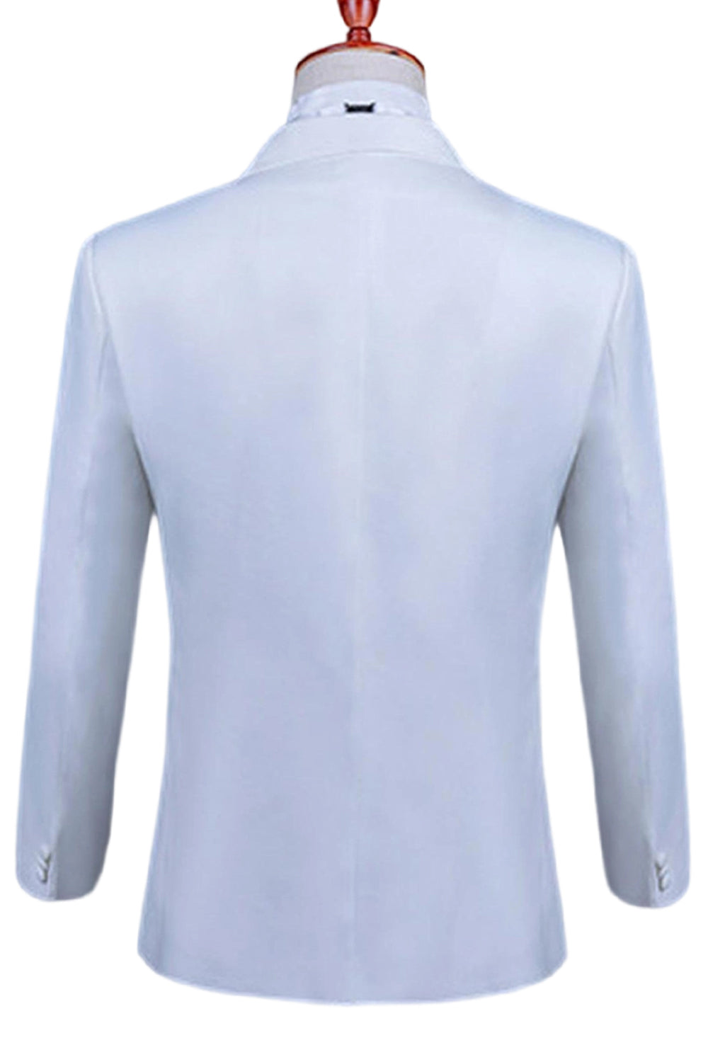 Pull châle blanc Slim Fit Costume de bal 2 pièces pour hommes avec perles