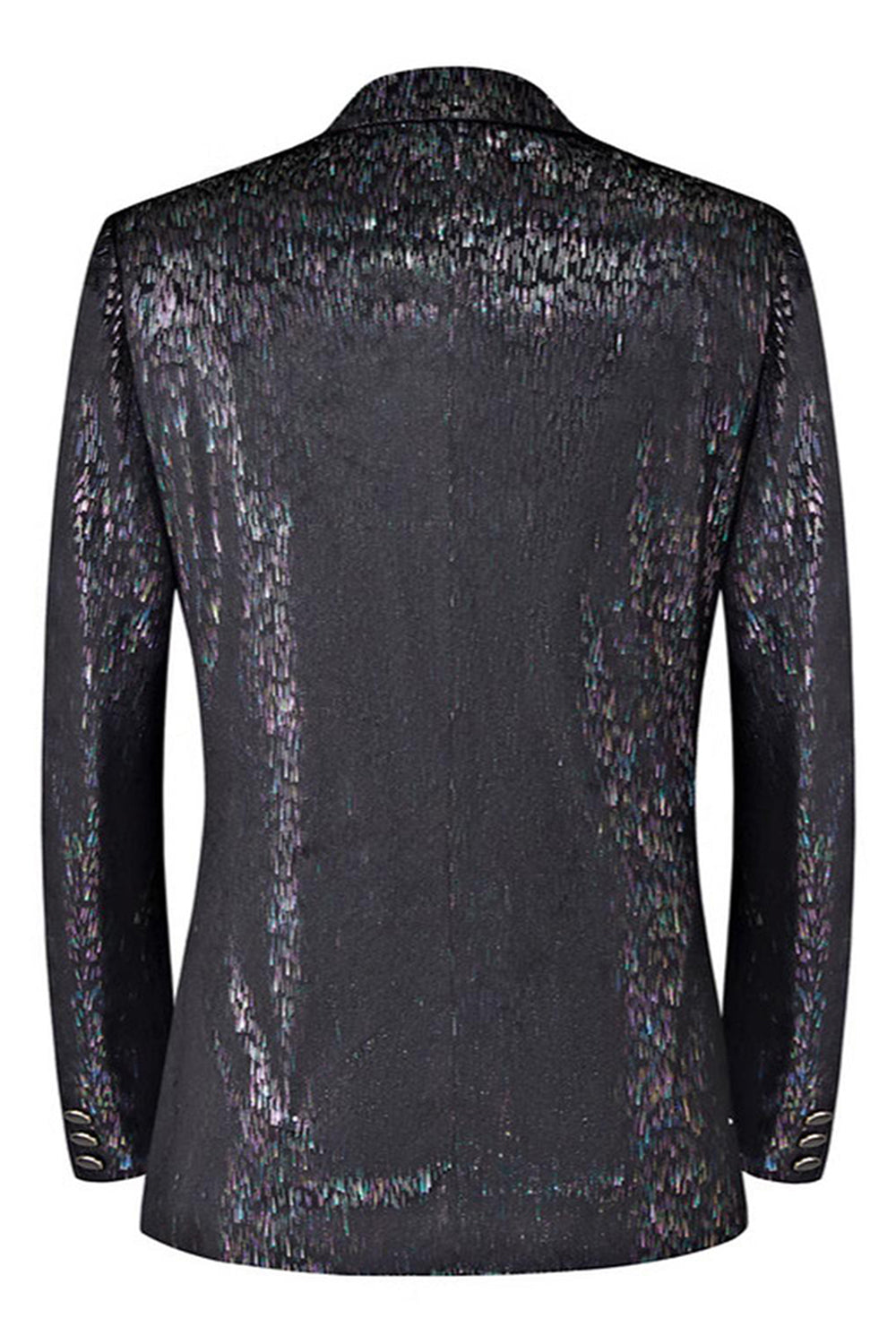 Costume de bal 2 pièces noir scintillant à revers cranté pour hommes avec fleur 3D