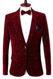 Blazer de bal pour homme à revers cranté rouge Slim Fit One Button